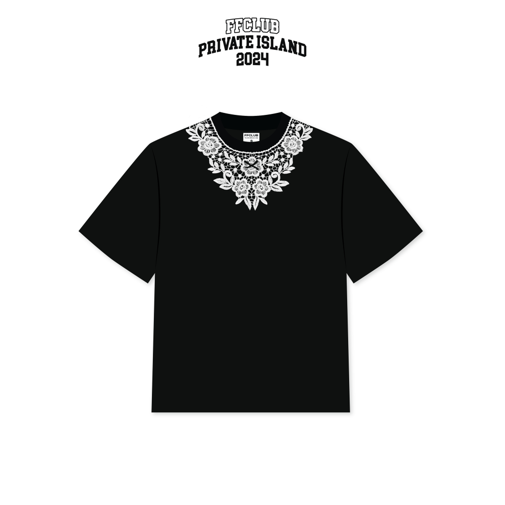 Áo thun Oversize Thun xốp Phối Ren Flower FFCLUB Mix