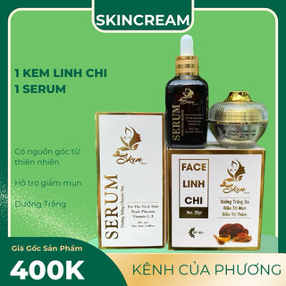 Combo face linh chi 20g + serum 50ml skincream