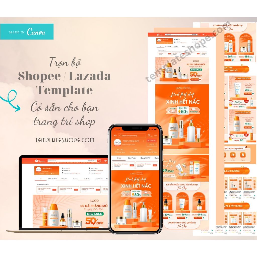 Template Shopee /banner trang trí Shopee ngành sắc đẹp sức khỏe mỹ phẩm chuyên nghiệp giá rẻ