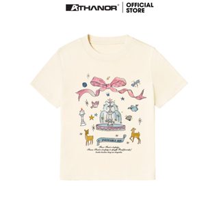 Áo Thun Baby Tee Nơ Conquette ATHANOR Dáng Ôm 100% Cotton Premium Mẫu NƠ THÁC NƯỚC