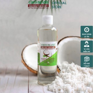 Dầu dừa tinh khiết ép lạnh nguyên chất Coco island chai 250ml