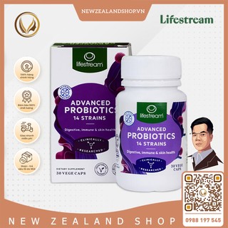 Viên uống men vi sinh, hỗ trợ tiêu hóa, đẹp da Lifestream Advanced Probiotic 30 viên