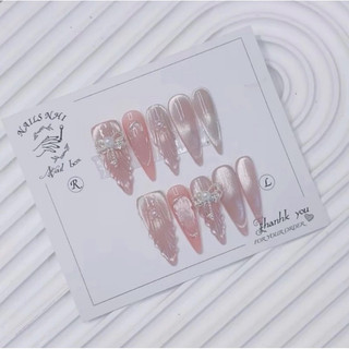 Nailbox thiết kế m55 mắt mèo kim cương nè Hồng  thạch  phối vỏ sò xinh #nailbox #mongtaygia # mongup