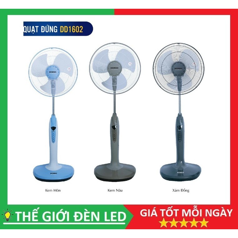 (HỎA TỐC) Quạt đứng có đèn SENKO DD1602 công suất 47W BH 12 tháng