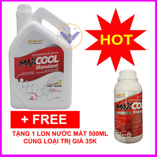 {Quà tặng} nước làm mát động cơ ô tô màu đỏ Maxcool Stardard 4L tặng lon 500ml