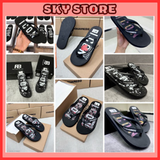 Dép Tông Nam DSQ Chữ ICON Họa Tiết - Dép Kẹp Xỏ Ngón Phong Cách Mẫu Mới Về ( SALE LỚN )