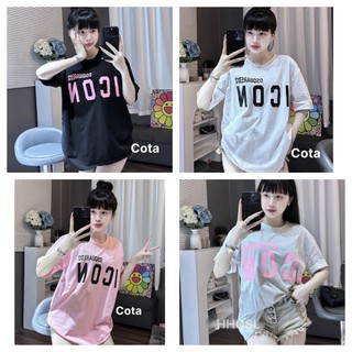 [ HOT ] Áo Thun In Chữ ICON Trước Ngực Siêu Xinh Sang Chảnh Freesisz nam Nữ