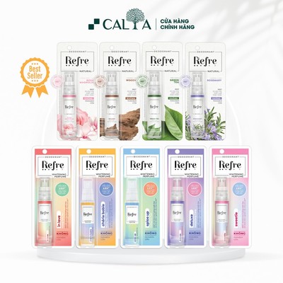 Xịt Khử Mùi Refre Dưỡng Trắng Và Khô Thoáng Dưới Cánh Tay - Refre Whitening 30ml/ Refre Natural 30ml