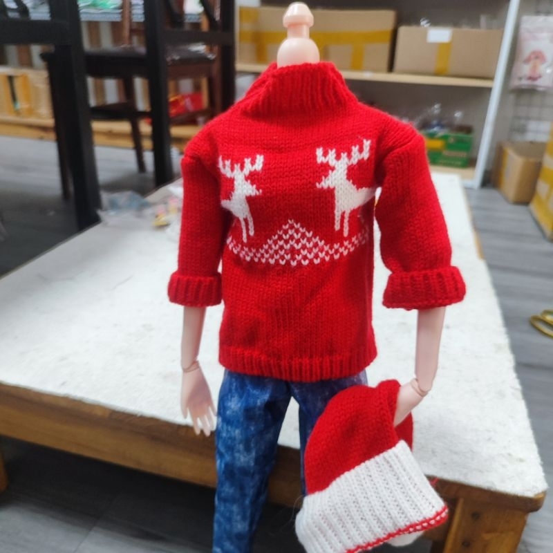 quần áp búp bê  60cm ,quần áo thu đông áo len mix quần bò phụ kiện thời trang búp bê 60cm