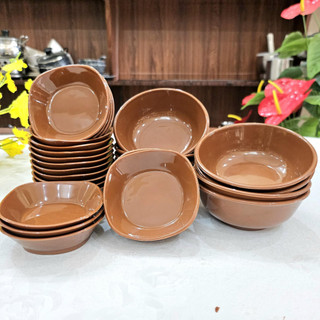   50cái  CHÉN NƯỚC CHẤM CHÉN muối tiêu vuông NÂU ĐẬM. Nhựa PP dẻo dày. Hàng Việt Nam 