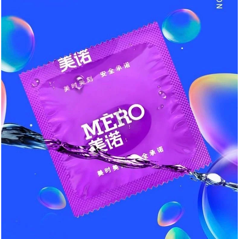 Bao Cao Su Gân Gai Lớn Mero Đen, Bcs Kéo Dài Thời Gian, Nhiều Gel Bôi Trơn (Hộp 10C) | Chika_Store