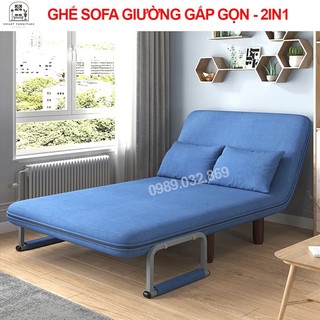 Ghế sofa giường nằm gấp gọn thông minh 2in1 - Made in Việt Nam - 4 size 4 màu