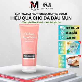 Sữa Rửa Mặt Neutrogena Oil Free Acne Wash Pink Grapefruit Foaming Scrub _BChoice