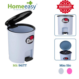 Sọt Rác Bàn Đạp, Có Nắp Homeeasy 541TT (22,5 x 26,5cm) - Thể Tích ~ 6L, Nhựa Dẻo Cao Cấp
