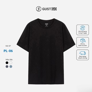 Áo thun Gustgo phông cổ tròn tay ngắn, vải Su xược mềm mịn, co dãn, from chuẩn