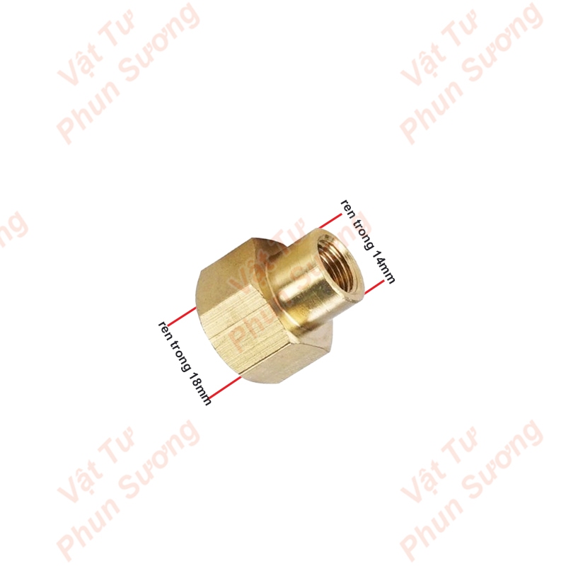 Đầu ren trong 18mm nối ống phun sương 8mm, 10mm, 12mm  dùng cho bơm đôi