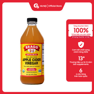 Giấm táo hữu cơ Bragg Organic Apple Cider Vinegar nhập khẩu Mỹ - Gymstore