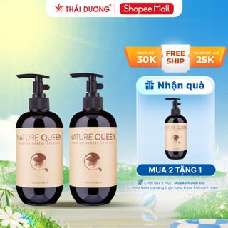  Combo 3 chai dầu gội thảo dược cao cấp Nature queen 480ml dành cho tóc rụng,hỗ trợ mọc tóc-Sao Thái Dương