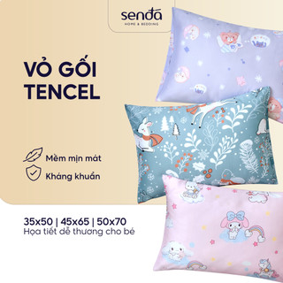Vỏ gối cho bé sen đá home bedding lụa tencel 35x50 45x65 50x70 cm họa tiết cao cấp