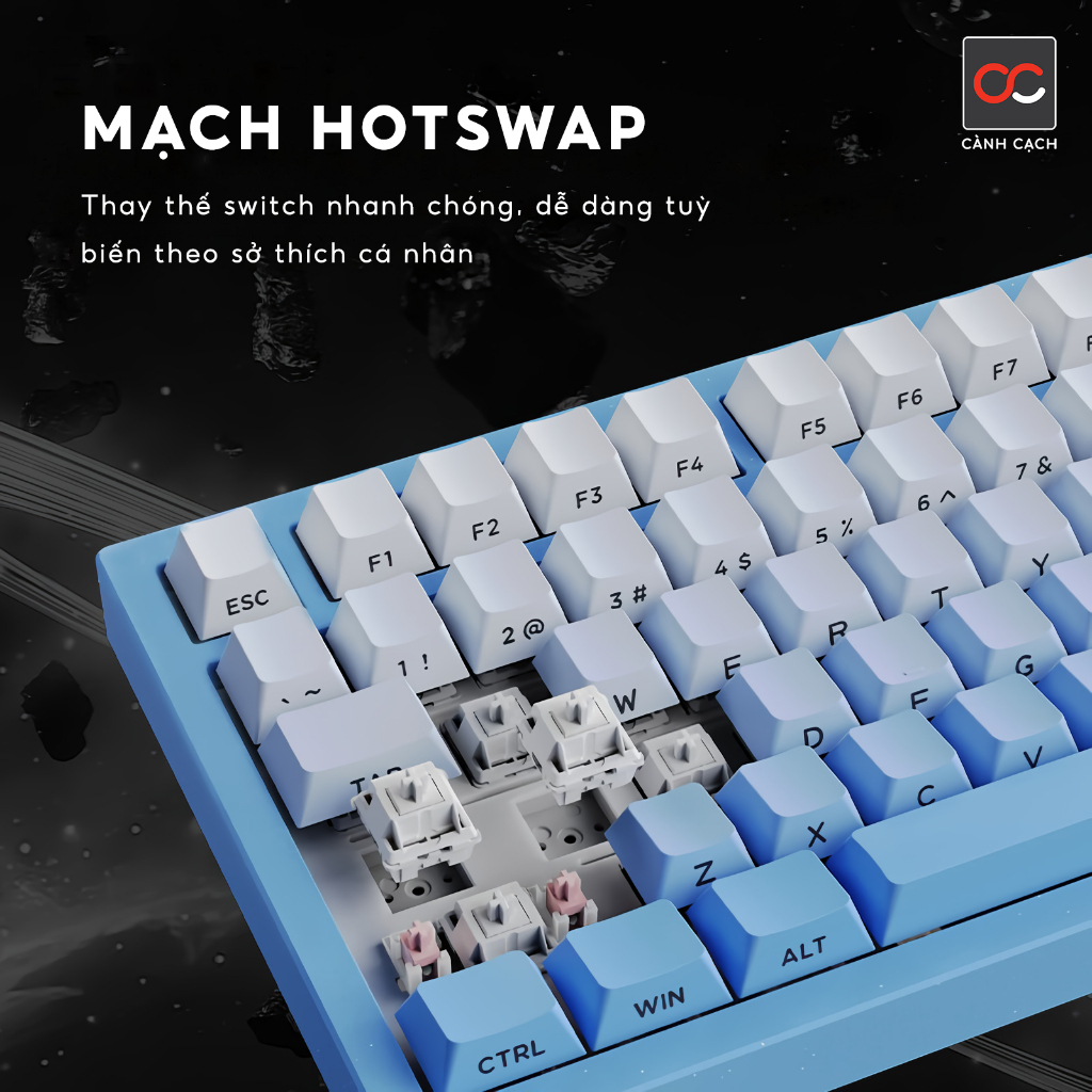 Bàn Phím Cơ Nhôm CNC Galaxy 80 Không Dây | BigBuy360 - bigbuy360.vn