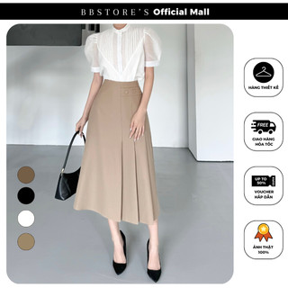 Chân váy xòe công sở thiết kế form dài xếp ly thanh lịch bbstore's - v3602