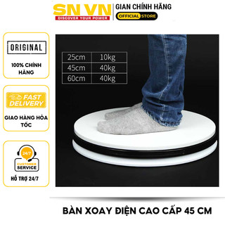 Bàn xoay điện 360 độ cao cấp 45 cm, có 2 chức năng quay cùng chiều và ngược chiều kim đồng hồ