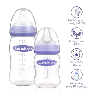 Bình sữa cổ rộng cho bé lansinoh dung tích 240ml