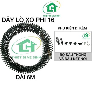 Dây thông cống phi 16 sử dụng máy khoan ( Gồm dây phi 16 + 6 đầu thông + 1 đầu kết nối )