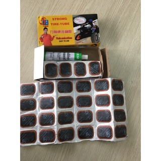 Miếng vá săm xe đạp, xe máy (Hộp bao gồm 1 tuýp keo+ 48 miếng vá)
