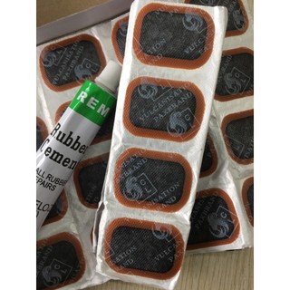 Miếng vá săm xe đạp, xe máy (Hộp bao gồm 1 tuýp keo+ 48 miếng vá)