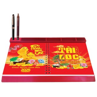 Lịch tết 2025 lịch để bàn 53 tuần đế nhựa lò xo giữa