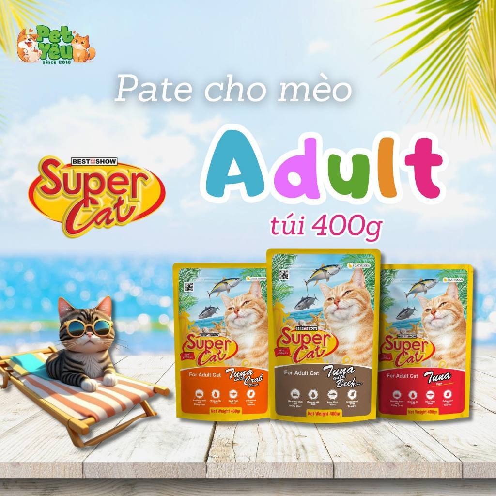[HOẢ TỐC] Pate SUPERCAT 85G - 400G cho chó mèo mọi lứa tuổi