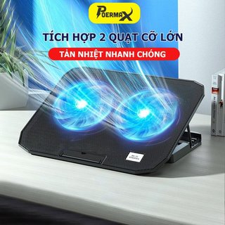 Đế tản nhiệt laptop trang bị 2 quạt tản nhiệt to làm mát nhanh-Poermax S200C