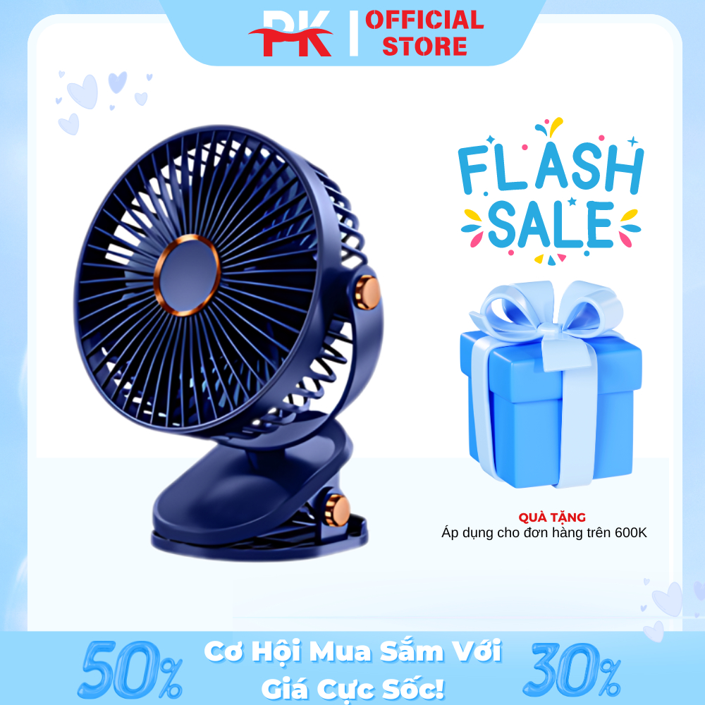 ( Hàng Chính Hãng ) Quạt tích điện Didooglt kẹp bàn mini để bàn 5 mức độ có đèn led pin 5000 Mah Và 10000 Mah