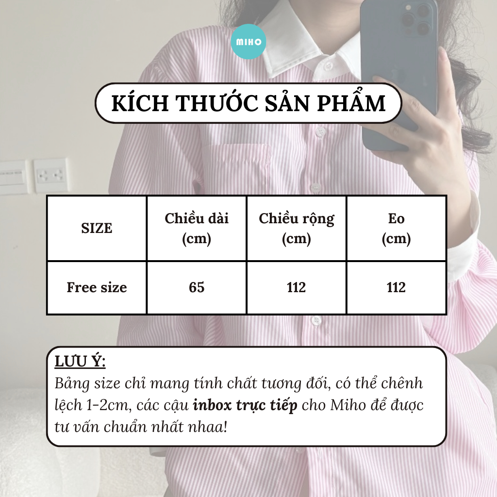 Áo Sơ Mi Kẻ Sọc Dài Tay Phối Cổ Trắng, Áo Sơmi Tay Phối Form Rộng Thoáng Mát, Somi Tiểu Thư Điệu Đà Miho House | BigBuy360 - bigbuy360.vn