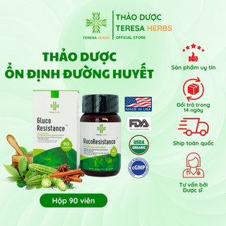 Viên Uống GlucoResistanceTeresa Herbs Hỗ Trợ Ổn Định Đường Huyết Hộp 90 viên
