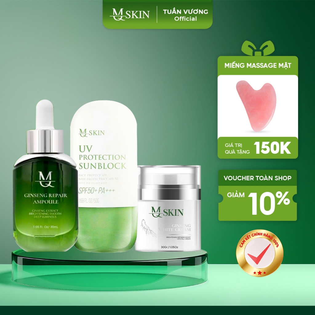 [MQ Skin]Combo Kem Face 30gr,Serum căng bóng 30ml và kem chống nắng 50gr dưỡng da sau tái tạo - Hàng