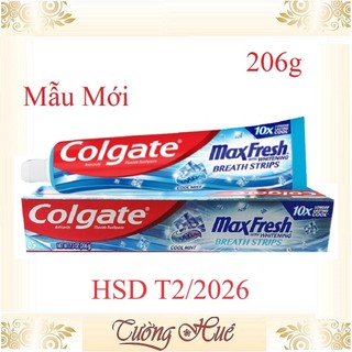 Kem Đánh Răng Colgate Max Fresh Breath Strips Cool Mint - 206g.