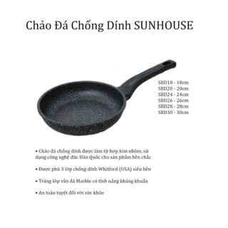Chảo đá chống dính sunhouse sbd18 - sbd20 - sbd24 - sbd26 - sbd28 - sbd30