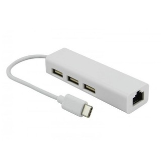 Cáp chuyển đổi USB type C ra 3 cổng USB 2.0 + cổng lan RJ45