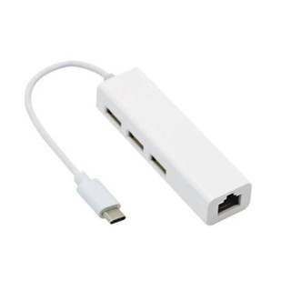 Cáp chuyển đổi USB type C ra 3 cổng USB 2.0 + cổng lan RJ45