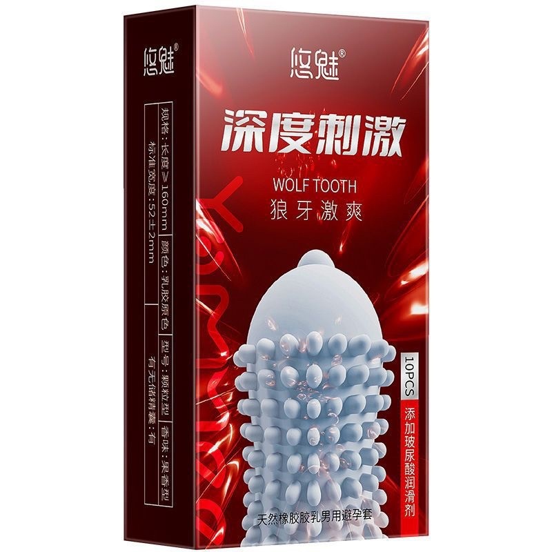 Bao Cao Su Gai Wolf Tooth, Bcs Gân Gai Nhiều Gel Bôi Trơn, Siêu Mỏng Chân Thực (10C) | Store_Chika