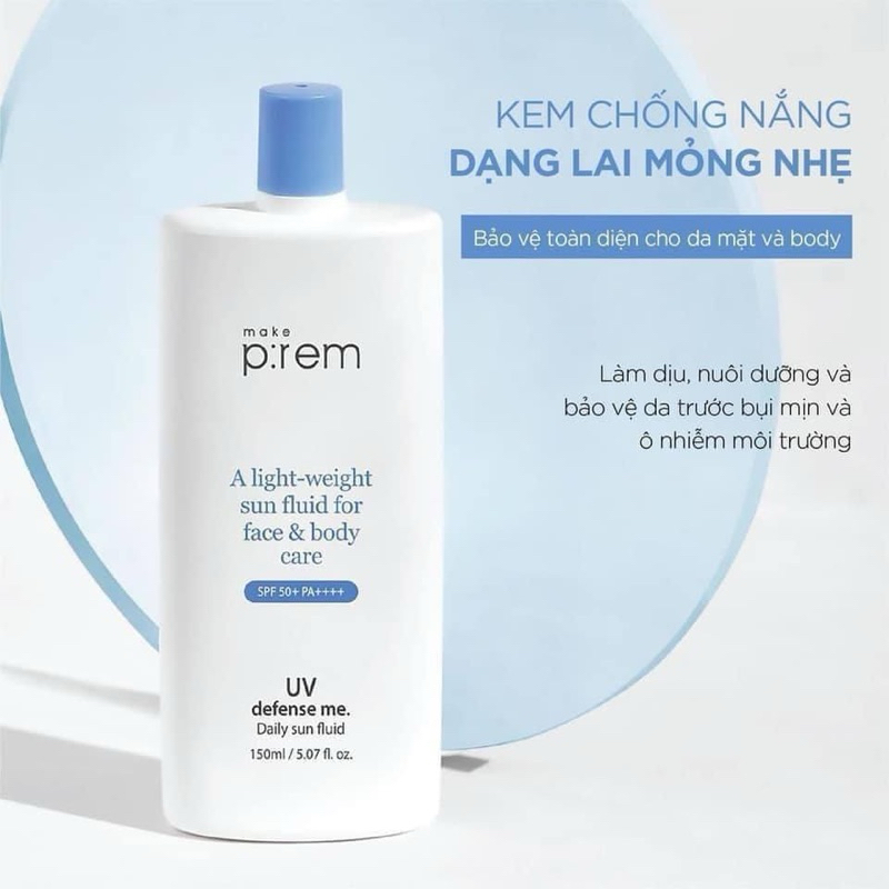 MAKE PREM - Kem chống nắng Make:prem UV Defense Me Blue Ray Fluid