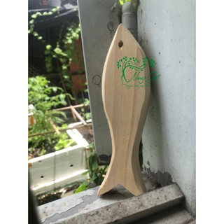 Cá gỗ mộc để trang trí