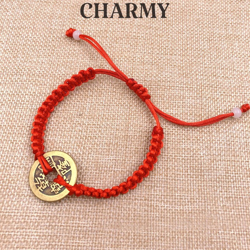 Vòng tay chỉ đỏ đồng xu may mắn VD46 - vòng tay đồng xu chiêu tài - Charmy | BigBuy360 - bigbuy360.vn