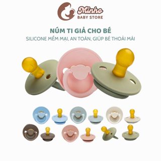 Núm ti giả cho bé, slicone mềm mại an toàn, giúp bé thoải mái