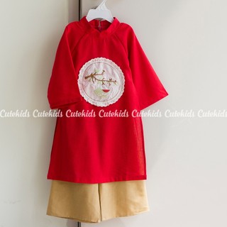 Set áo dài linen bé trai - bé gái