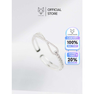 Nhẫn Bạc Nữ S925 CaoBac Silver Họa Tiết Hai Sợi Bi Lồng Độc Đáo