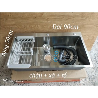 Chậu rửa chén bát 1 hố lớn SUS 304 kích thước 90x50 - sản phẩm có nhiều phân loại