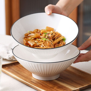 Tô bún phở. Sứ Trắng viền đen, Bát ăn phở, Bát tô mỳ, Tô loe đơn đản sang trọng